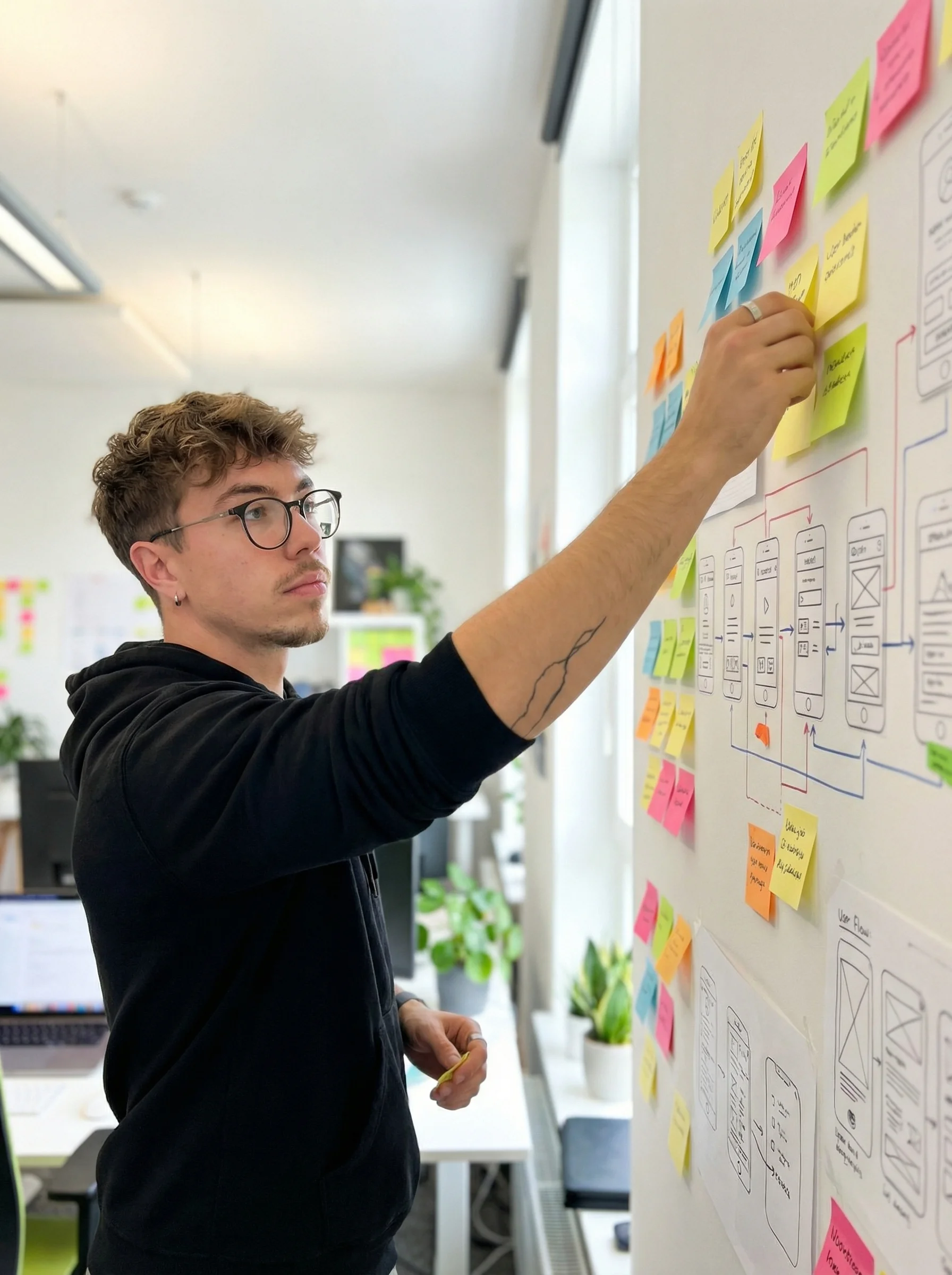 Yannis bei der Projektplanung